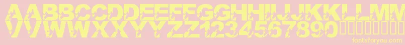 LmsILoveThisGame-Schriftart – Gelbe Schriften auf rosa Hintergrund
