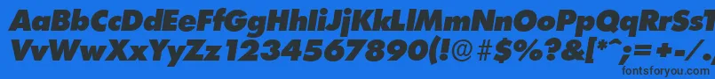 LimerickserialHeavyItalic Font – Black Fonts on Blue Background