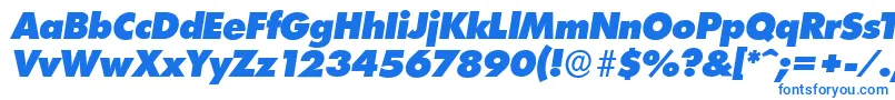 フォントLimerickserialHeavyItalic – 白い背景に青い文字