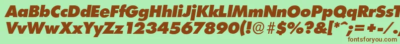 LimerickserialHeavyItalic Font – Brown Fonts on Green Background