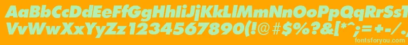 LimerickserialHeavyItalic Font – Green Fonts on Orange Background