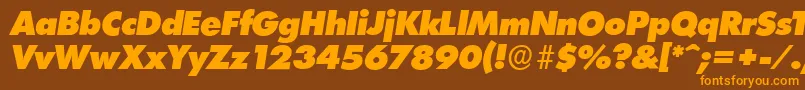 LimerickserialHeavyItalic Font – Orange Fonts on Brown Background