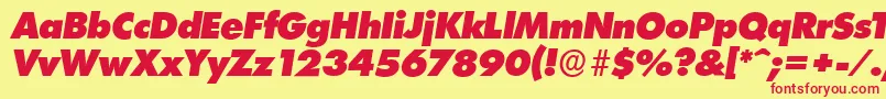 LimerickserialHeavyItalic Font – Red Fonts on Yellow Background