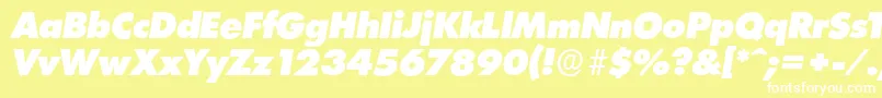 LimerickserialHeavyItalic Font – White Fonts on Yellow Background