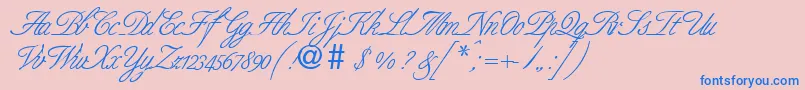 BernesescriptRegularDb Font – Blue Fonts on Pink Background