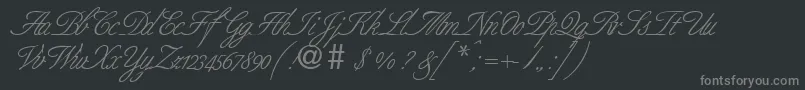 BernesescriptRegularDb Font – Gray Fonts on Black Background