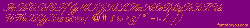 BernesescriptRegularDb Font – Orange Fonts on Purple Background