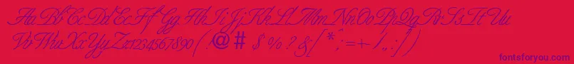 BernesescriptRegularDb Font – Purple Fonts on Red Background