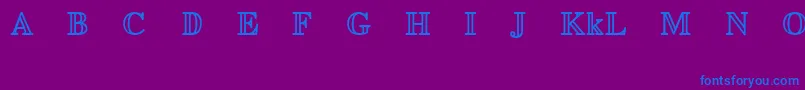 EuclidMathTwoBold-Schriftart – Blaue Schriften auf violettem Hintergrund