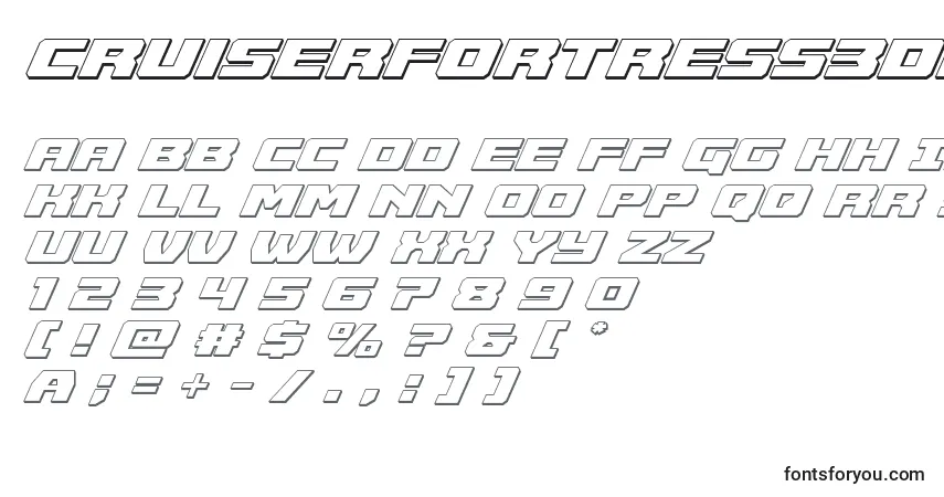 A fonte Cruiserfortress3Dital – alfabeto, números, caracteres especiais