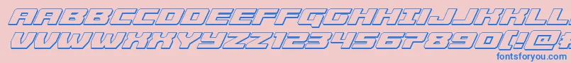 Czcionka Cruiserfortress3Dital – niebieskie czcionki na różowym tle