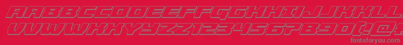 Cruiserfortress3Dital-Schriftart – Graue Schriften auf rotem Hintergrund