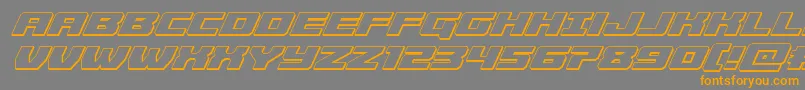 Cruiserfortress3Dital-Schriftart – Orangefarbene Schriften auf grauem Hintergrund