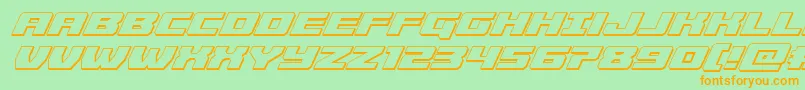 Шрифт Cruiserfortress3Dital – оранжевые шрифты на зелёном фоне