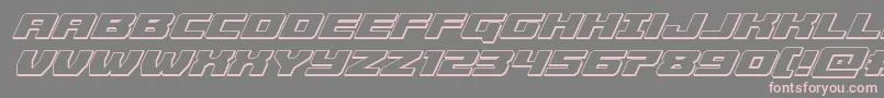 フォントCruiserfortress3Dital – 灰色の背景にピンクのフォント