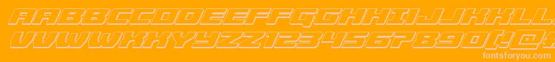 Cruiserfortress3Dital-Schriftart – Rosa Schriften auf orangefarbenem Hintergrund