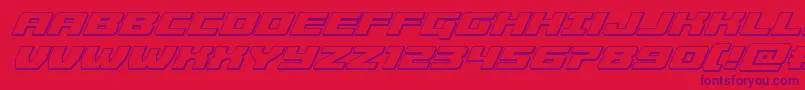Więcej informacji o czcionce Cruiserfortress3Dital Czcionka Cruiserfortress3Dital – fioletowe czcionki na czerwonym tle