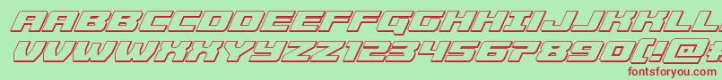 Cruiserfortress3Dital-Schriftart – Rote Schriften auf grünem Hintergrund