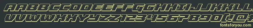 Cruiserfortress3Dital-Schriftart – Gelbe Schriften auf schwarzem Hintergrund