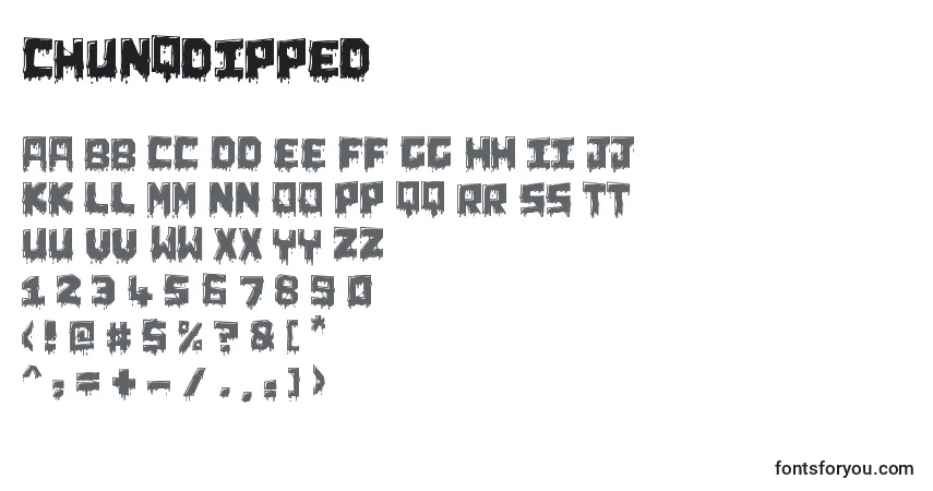 Czcionka ChunqDipped – alfabet, cyfry, specjalne znaki