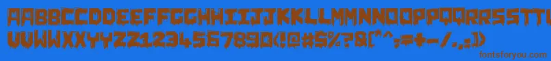 ChunqDipped Font – Brown Fonts on Blue Background