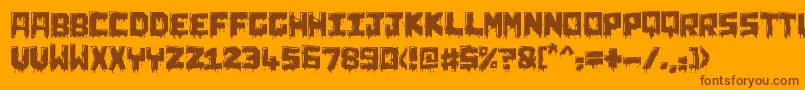 ChunqDipped Font – Brown Fonts on Orange Background