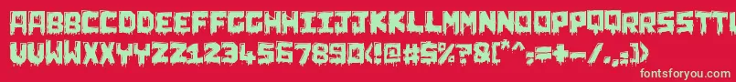 ChunqDipped Font – Green Fonts on Red Background