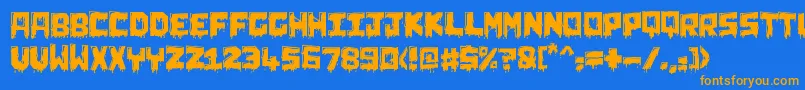 ChunqDipped Font – Orange Fonts on Blue Background
