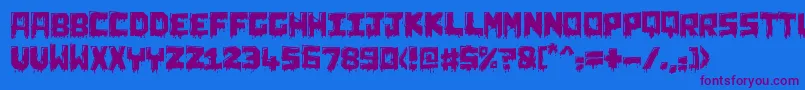 ChunqDipped Font – Purple Fonts on Blue Background