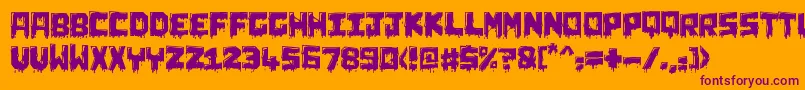 Fonte ChunqDipped – fontes roxas em um fundo laranja