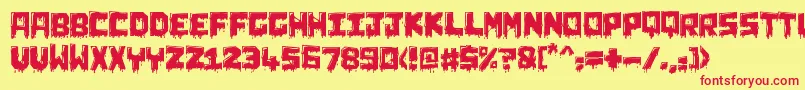 Czcionka ChunqDipped – czerwone czcionki na żółtym tle