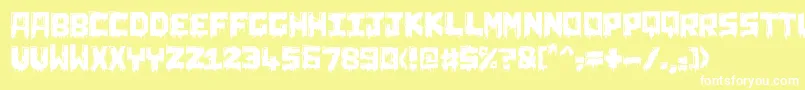 ChunqDipped-Schriftart – Weiße Schriften auf gelbem Hintergrund