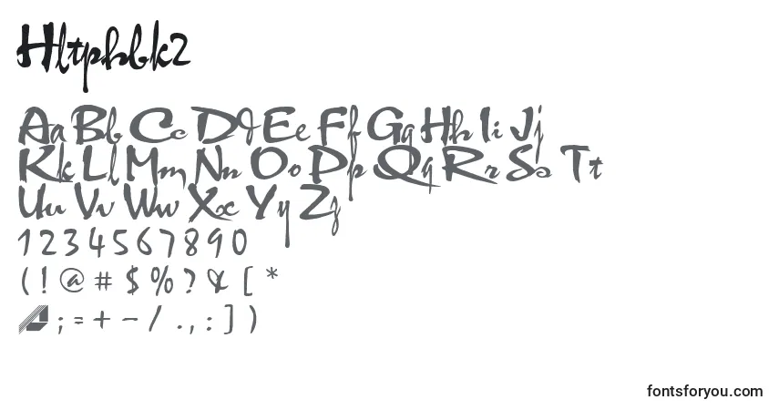 Czcionka Hltphbk2 – alfabet, cyfry, specjalne znaki