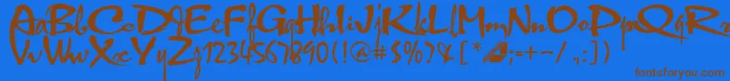Hltphbk2 Font – Brown Fonts on Blue Background