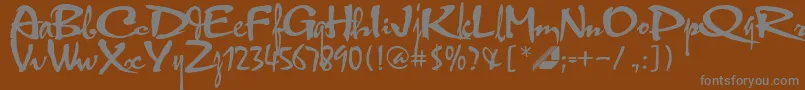Hltphbk2-Schriftart – Graue Schriften auf braunem Hintergrund