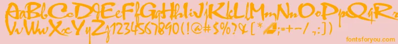 Hltphbk2 Font – Orange Fonts on Pink Background