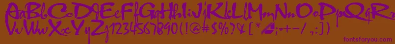 Hltphbk2 Font – Purple Fonts on Brown Background