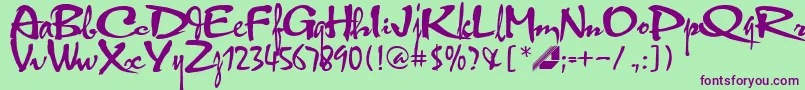 Hltphbk2 Font – Purple Fonts on Green Background