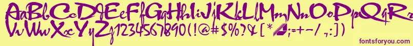 Hltphbk2 Font – Purple Fonts on Yellow Background