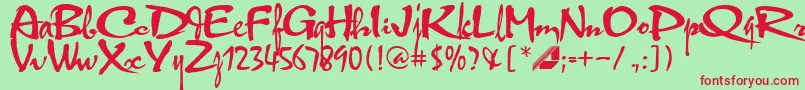 Hltphbk2 Font – Red Fonts on Green Background