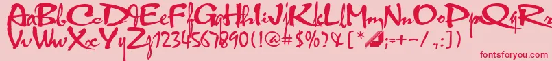 Hltphbk2 Font – Red Fonts on Pink Background