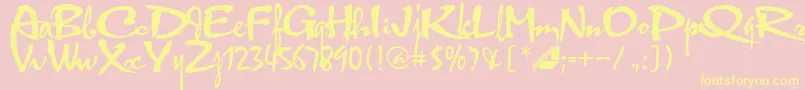 Hltphbk2 Font – Yellow Fonts on Pink Background