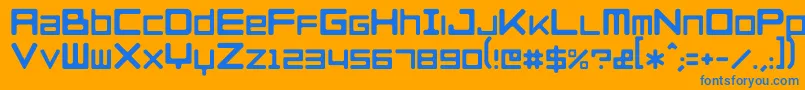 RazerblackwidowRegular Font – Blue Fonts on Orange Background