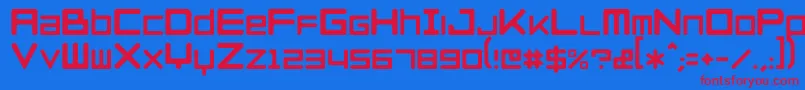 RazerblackwidowRegular Font – Red Fonts on Blue Background
