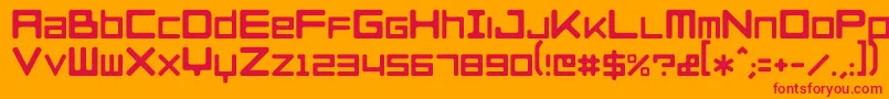 Czcionka RazerblackwidowRegular – czerwone czcionki na pomarańczowym tle