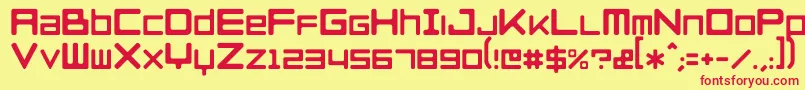 RazerblackwidowRegular Font – Red Fonts on Yellow Background