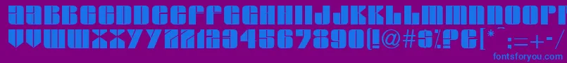 GloriaRegular Font – Blue Fonts on Purple Background