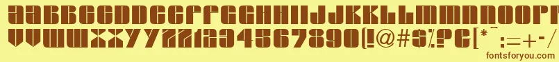 GloriaRegular Font – Brown Fonts on Yellow Background