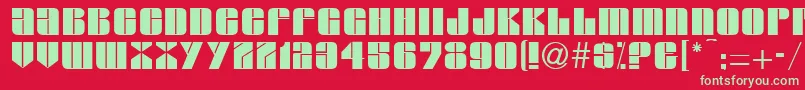 GloriaRegular Font – Green Fonts on Red Background