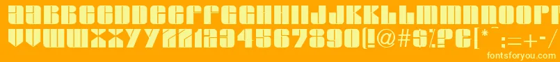 GloriaRegular-Schriftart – Gelbe Schriften auf orangefarbenem Hintergrund